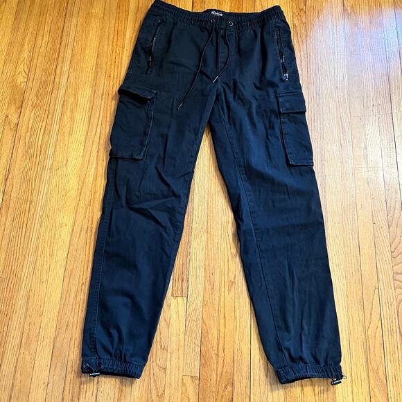 Dogg Supply Jogger Pants Mens Medium Snoop Black Stretch Tapered Cargo - Picture 1 of 11